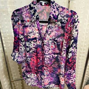 Express floral 3/4 sleeve portfolio shirt